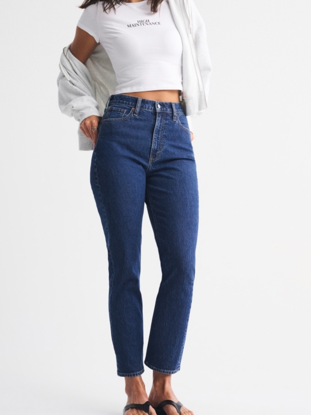 Ultra high rise ankle straight